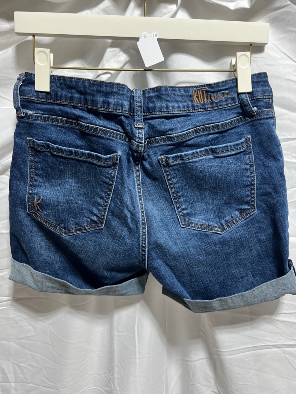 Kut from the Kloth Dark Blue Rolled Cuff Denim Shorts - Picture 3 of 6